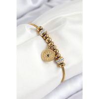 316L Çelik Zirkon Taşlı Göz Charm Model Gold Renk Kadın Bileklik