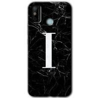 Tecno Spark 6 Go Kılıf HD Desen Baskılı Arka Kapak - Siyah Mermer Desenli I Harfi + Kırılmaz Cam