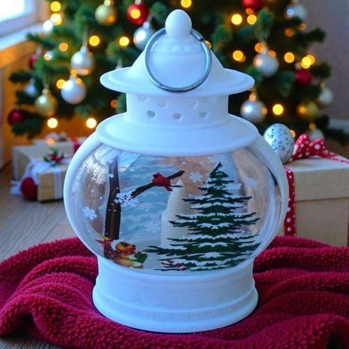 VIP KALİTE OVAL BEYAZ SİNCAP YILBAŞI FENERİ GÜN IŞIĞI LED IŞIKLI FENER YILBAŞI HEDİYELERİ 14X8X4 CM