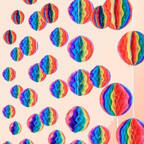 Rengarenk Kağıt Süs Fener 30 Cm 1 Adet