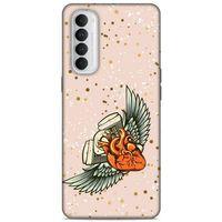 Lopard Oppo Reno 4 Pro Uyumlu Kılıf Tattoo's (27) Tasarımlı Kılıf Kalp Dövmesi