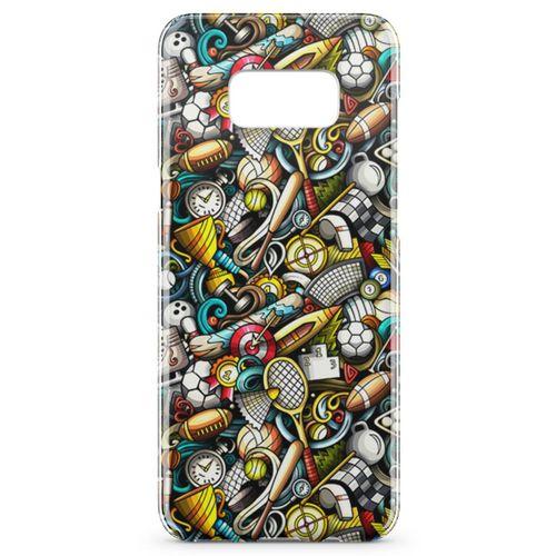 Samsung Galaxy S8 Kılıf Sporcu Doodle Arka Kapak Koruma Desenli Full Koruyucu