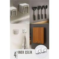 Zhltools Inox Çelik Çok Amaçlı Askı - Banyo Askısı - Mutfak Askısı Profesyonel 4 lü SET