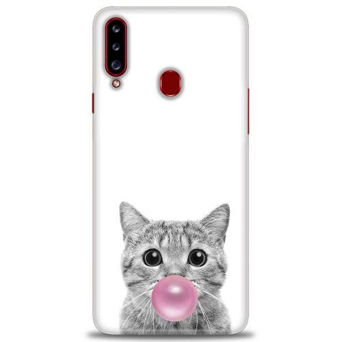 Samsung Galaxy A20S Kılıf HD Baskılı Kılıf - Cat + Tam Ekran Koruyucu