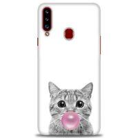 Samsung Galaxy A20S Kılıf HD Baskılı Kılıf - Cat + Tam Ekran Koruyucu