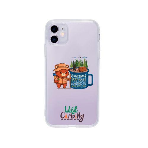 iPhone 11 Wild Camping Tasarımlı Premium Şeffaf Silikon Kılıf