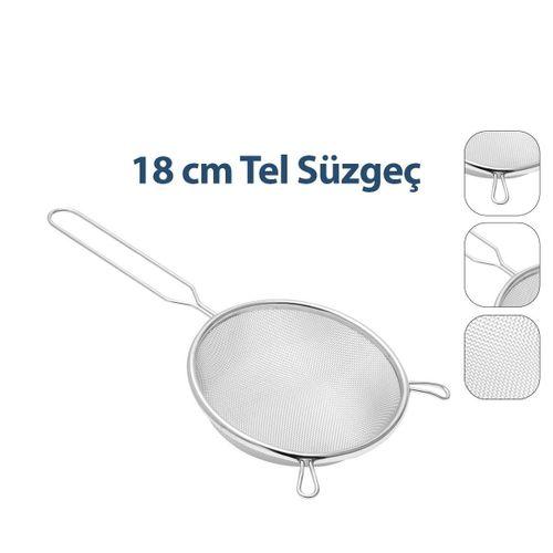 Tel Süzgeç 18 cm Metal Saplı Kulaklı