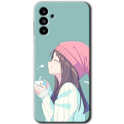 MRCİLETİSİM Samsung Galaxy A13 5G Kılıf HD Desen Baskılı Arka Kapak + Temperli Cam - Happy Girl