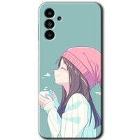 MRCİLETİSİM Samsung Galaxy A13 5G Kılıf HD Desen Baskılı Arka Kapak + Temperli Cam - Happy Girl