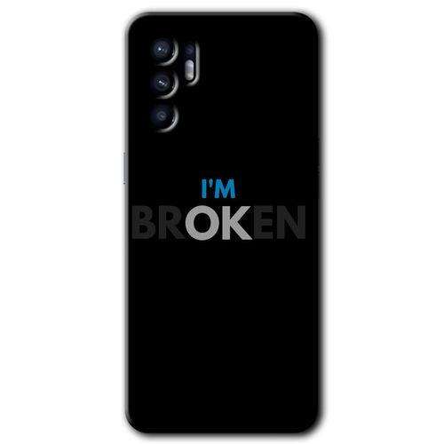 Oppo Reno 6 HD Baskılı Kılıf + 9D Tam Ekran Koruyucu - Im Broken