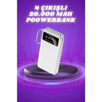 Powerbank Şarj Cihazı 4 Çıkışlı 20.000 Mah Powerbank Taşınabilir Çoklu Giriş