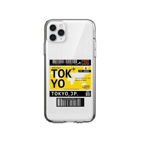 iPhone 11 Pro Tokyo Bilet Tasarımlı Premium Şeffaf Silikon Kılıf