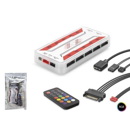 Argb Fan Ve Led Kontrolcü Hub Seti Uzaktan Kumandalı - Beyaz ND2806