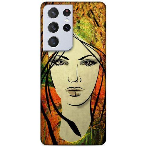 Lopard Samsung Galaxy S21 Ultra Uyumlu Kılıf Sürreal Yüzler ♀ (29) Arka Koruma Kılıfı Baskılı