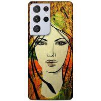 Lopard Samsung Galaxy S21 Ultra Uyumlu Kılıf Sürreal Yüzler ♀ (29) Arka Koruma Kılıfı Baskılı