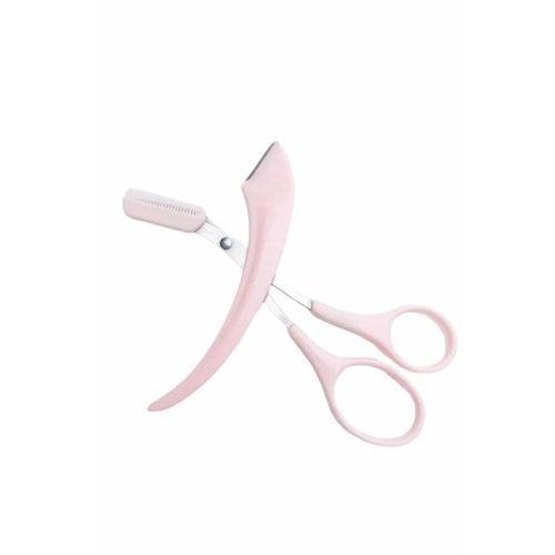 Taraklı Kaş Makası Ve Ustura Seti Kaş Düzeltme Makası Kaş Bıyık Alma Aleti