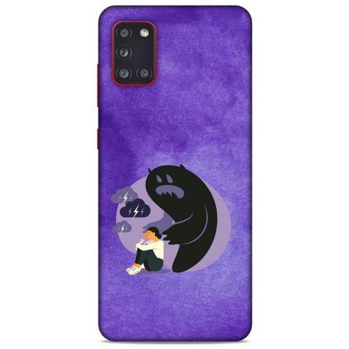 Samsung Galaxy A31 Kılıf Depresyon (41) Tank Kılıf Koyu Yeşil Pembe