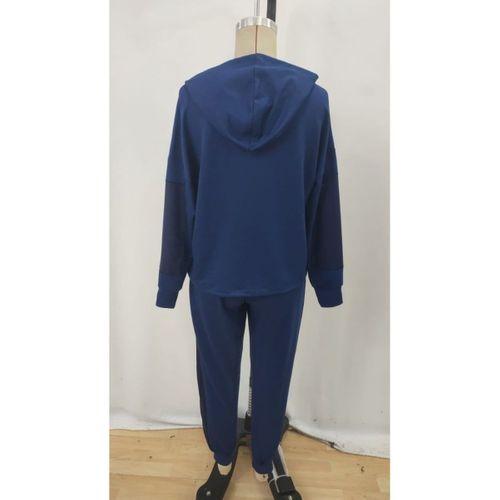 Kadın Uzun Kollu Kapşonlu Viskon Iki Iplik Bluz Ve Pantolon Ikili Takım