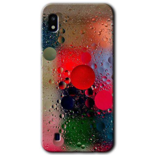 MRCİLETİSİM Samsung Galaxy A10 Kılıf Baskılı Kapak - Wet Bubbles +Tam Kaplayan Mat Seramik
