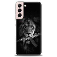 Samsung Galaxy S22 Plus Kılıf HD Baskılı Kılıf - Tüfek ve Aslan + Tam Ekran Koruyucu