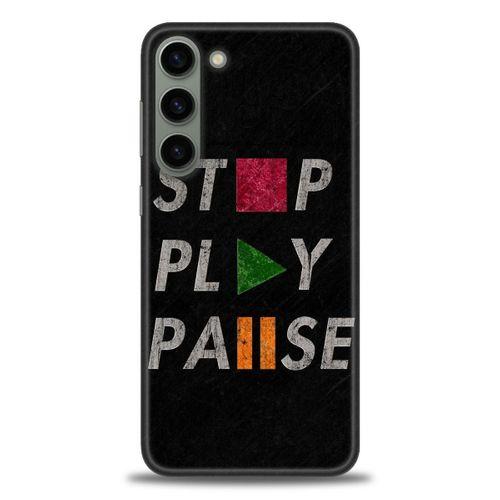 Samsung Galaxy S23 Kılıf HD Baskılı Kılıf - Stop Play + Tam Ekran Koruyucu