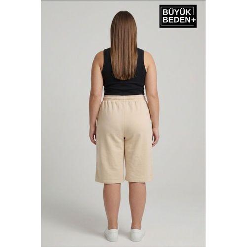 Kadın Büyük Beden Şort 3XL-6XL  Rahat Kesim Diz Altı Günlük Şort-SPR26BSRK591