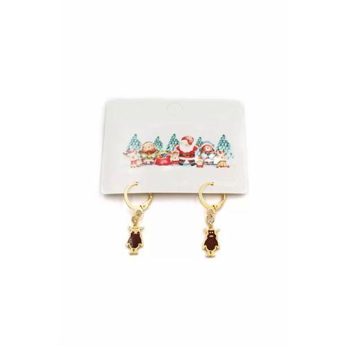 Geyik Yılbaşı Küpe - Altın