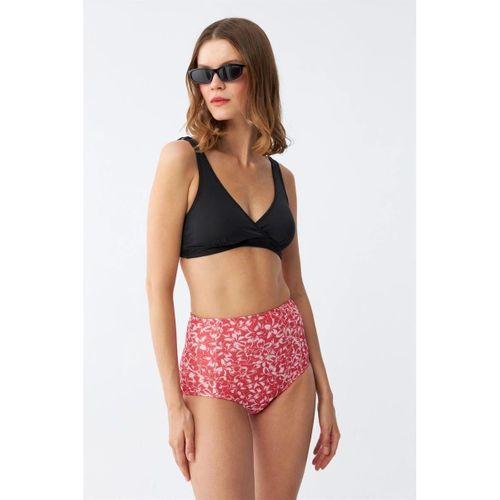 Kadın Pedli Yüksek Bel Bikini Takımı - Siyah