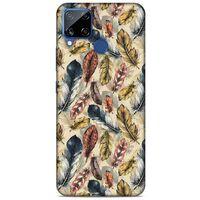 Oppo Realme C15 Kılıf Desenli Özel Seri Tüyler (29) Arka Koruma Kılıfı