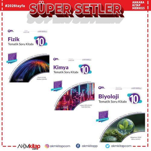 Palme Yayınları 10. Sınıf Fizik Kimya ve Biyoloji Tematik Soru Bankası Seti 3 Kitap