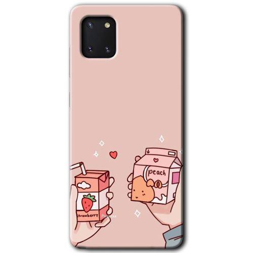 Samsung Galaxy A81 Kılıf HD Desen Baskılı Arka Kapak - Meyveli Süt