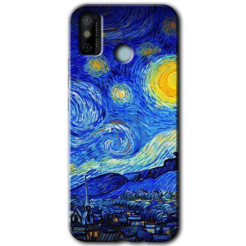 Potkal Hediye Fabrikası Tecno Spark 6 Go Kılıf HD Desen Baskılı Arka Kapak - Starry Night