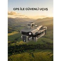 Ekranlı Kumandalı Gps Drone Çift Kameralı Katlanabilir Hava Aracı