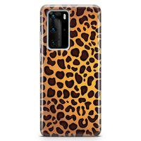 Huawei P40 Pro Kılıf Sarı Leopar Arka Kapak Koruma Desenli Full Koruyucu
