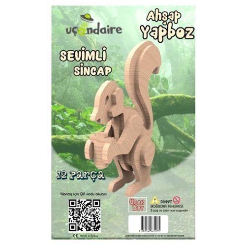 Ahşap Yapboz 12 Parça Sincap - 2 adet