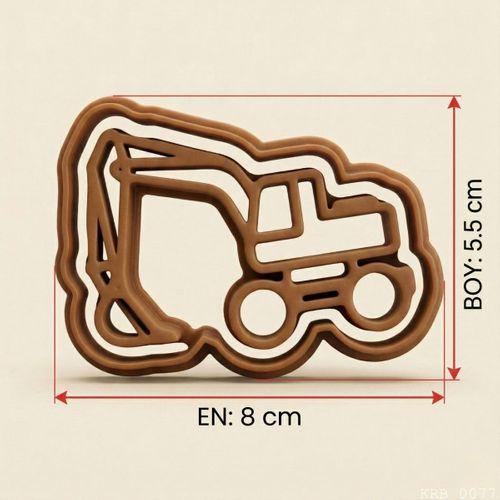 2Li Ekskavatör Figürlü Hamur Şekillendirici Kurabiye Kalıbı Oyun Hamuru Kalıbı 8 cm