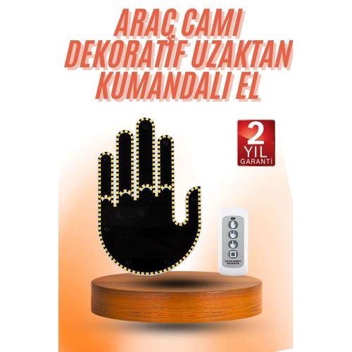 Kumandalı El Led Araba İçi 4 Farklı Mod El Orta Parmak Led