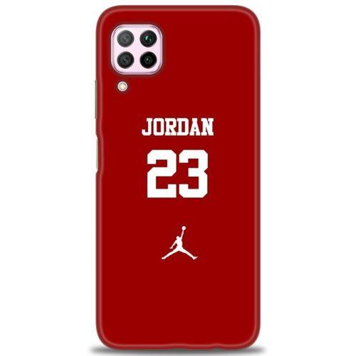 Huawei P40 Lite Kılıf HD Baskılı Kılıf - Jordan Kırmızı + Tam Ekran Koruyucu