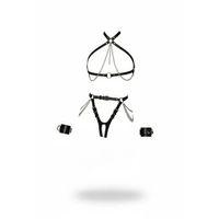 Siyah Harness Takım Zincir Detaylı Deri Vücut Aksesuarı - Brf1224