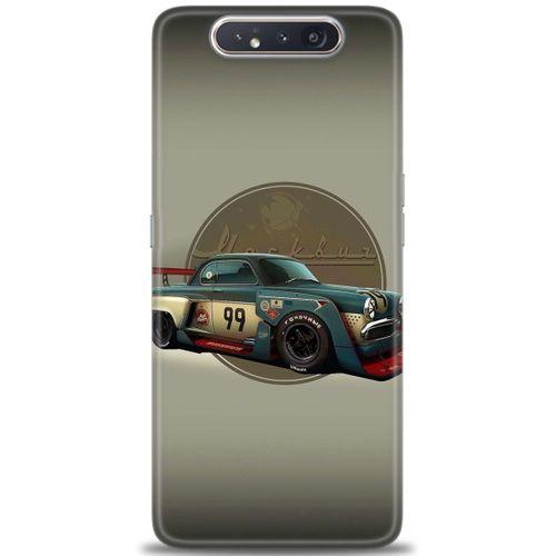 Samsung Galaxy A80 Kılıf HD Baskılı Kılıf - Klasik Araba + Tam Ekran Koruyucu