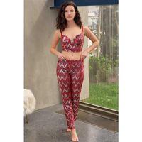 Kadife Balenli Destekli Dolgulu Parlak Baskılı Fermuar Detaylı Büstiyer Ve Pantolon Pijama Takımı