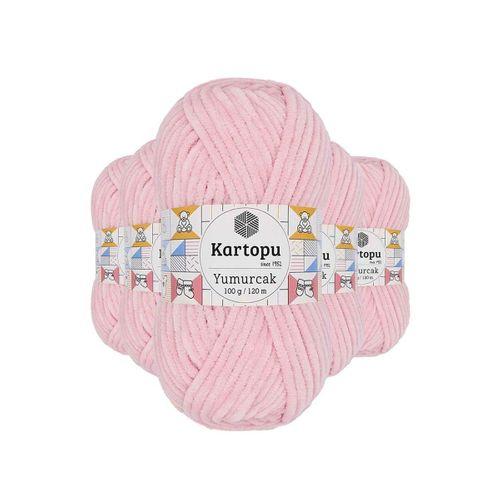 5 Adet Yumurcak Kadife El Örgü İpi Bebe Pembe K768