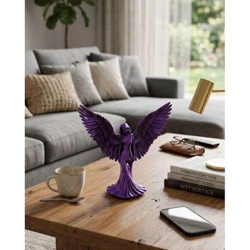 Mor Melek Biblo Küçük Boy Dekoratif Angel Figür Modern Ev Aksesuarı
