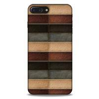 Apple Iphone 7 Plus Kılıf Patchwork (20) Koruyucu Kılıf Bej Siyah