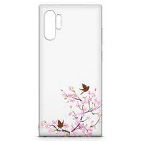 Samsung Galaxy Note 10 Plus Kılıf Peony Kuşlar Arka Kapak Koruma Desenli Full Koruyucu