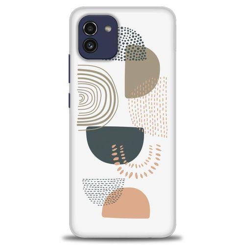 Samsung Galaxy A03 Kılıf HD Baskılı Kılıf - Turuncu Yarım Daire + Tam Ekran Koruyucu