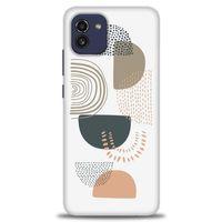 Samsung Galaxy A03 Kılıf HD Baskılı Kılıf - Turuncu Yarım Daire + Tam Ekran Koruyucu