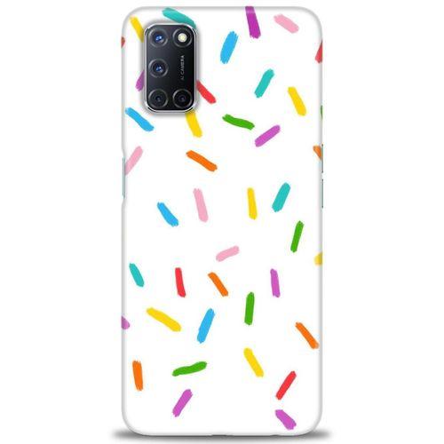 Oppo A92 Kılıf HD Baskılı Kılıf - Renkli Konfeti + Tam Ekran Koruyucu