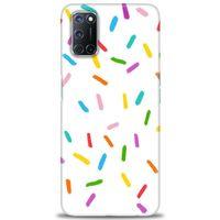 Oppo A92 Kılıf HD Baskılı Kılıf - Renkli Konfeti + Tam Ekran Koruyucu