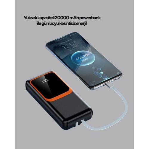 Powerbank 20000 Mah 22.5w Hızlı Şarjlı Ve Kompakt Çoklu Kablo Çıkışlı